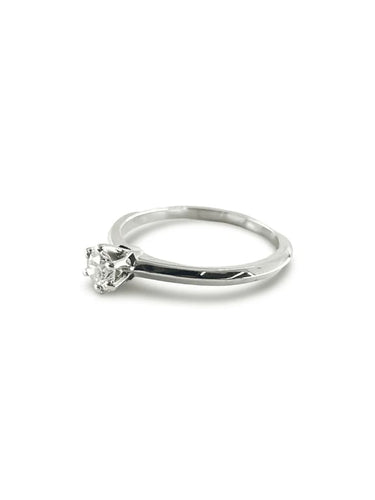 Bague 52 Bague solitaire en or blanc 18K avec diamant 0,30 ct 58 Facettes