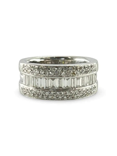 Bague 53 Bague alliance en or blanc 18K et diamants 1,60 ct 58 Facettes 16201