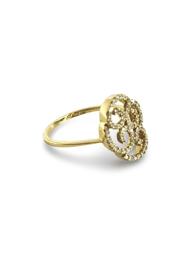 Bague 55 Bague en or jaune 18k sertie de diamants 58 Facettes 00006401