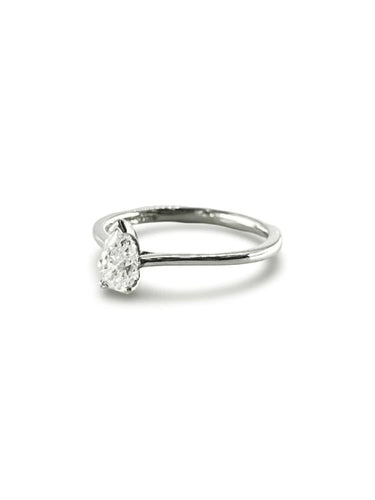 Bague 53 Bague solitaire en platine 950 avec diamant poire 0,45 ct 58 Facettes 00011101