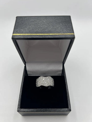 Bague 55 Alliance - Bague en or blanc 18K avec diamants 1,50 ct 58 Facettes