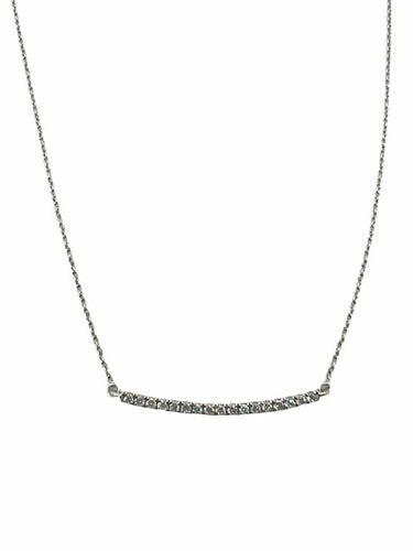 Collier Collier avec pendentif en or blanc 18K et 17 diamants 58 Facettes