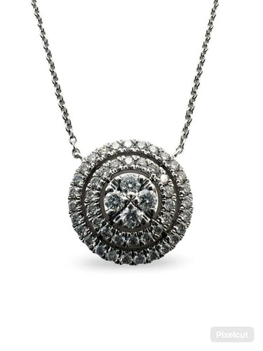 Collier Collier pendentif en or blanc 18K et diamants 0,30 ct 58 Facettes 00018901