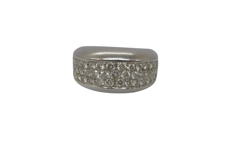 Bague 53 Bague en or blanc 18K et diamants 1 ct 58 Facettes