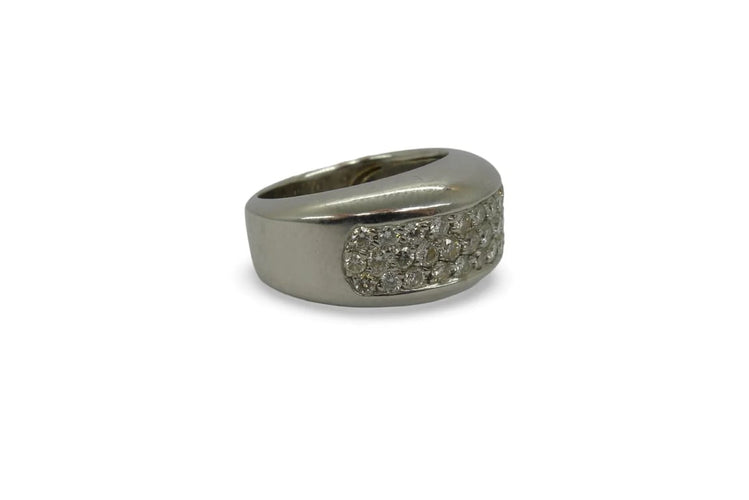 Bague 53 Bague en or blanc 18K et diamants 1 ct 58 Facettes