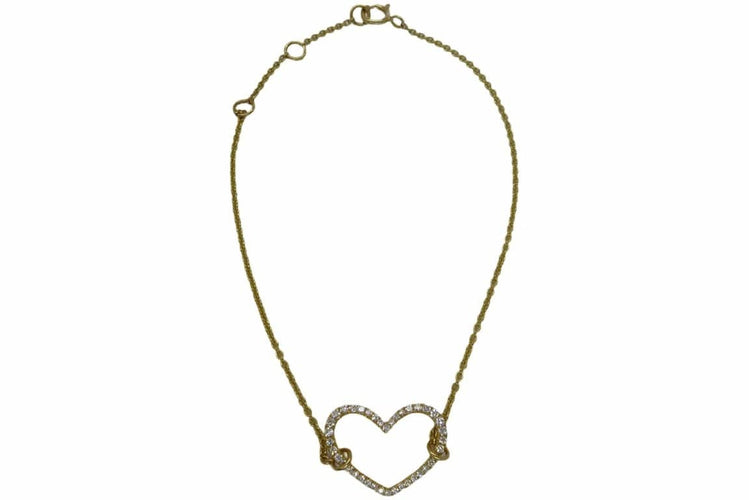 Bracelet Bracelet avec pendentif cœur en or jaune 18K et diamants 58 Facettes 000186021