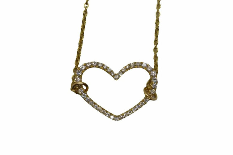 Bracelet Bracelet avec pendentif cœur en or jaune 18K et diamants 58 Facettes 000186021