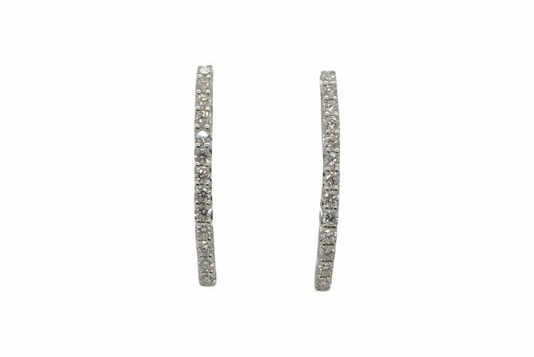 Boucles d'oreilles Boucles d'oreilles en or blanc 18K serties de diamants 0,39 ct 58 Facettes 00019401