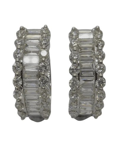 Boucles d'oreilles Boucles d'oreilles en or blanc 18K avec diamants 2 ct 58 Facettes 00033601