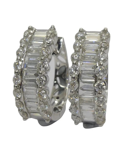 Boucles d'oreilles Boucles d'oreilles en or blanc 18K avec diamants 2 ct 58 Facettes 00033601
