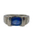 Bague 49.5 Bague en or blanc 18K sertie d’un saphir non chauffé et diamants 58 Facettes 00037801
