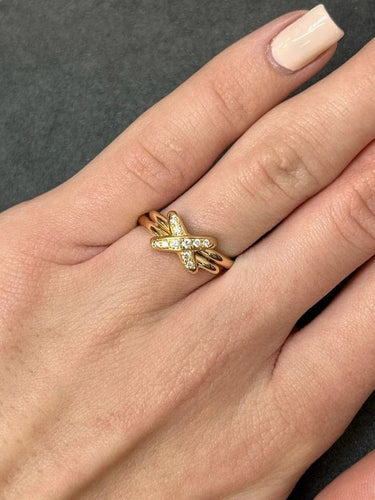 Bague 50 Chaumet Jeux de Liens - Bague en or rose 18K et diamants 58 Facettes 00039301