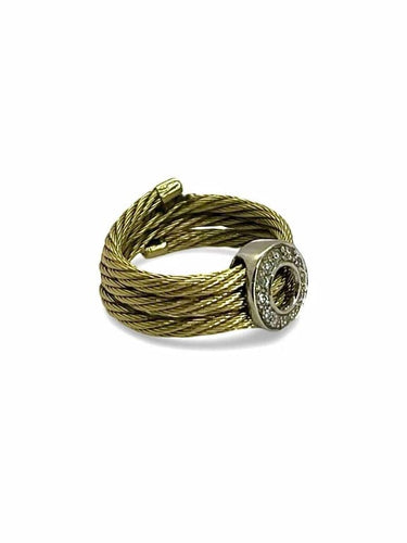 Bague 50 Bague en or jaune 18K sertie de diamants (0,12 ct) 58 Facettes