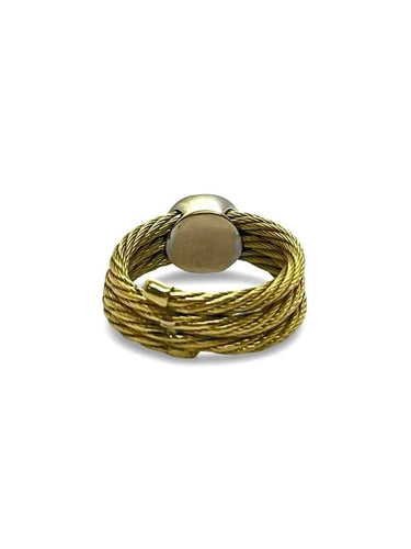 Bague 50 Bague en or jaune 18K sertie de diamants (0,12 ct) 58 Facettes