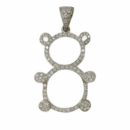 Pendentif Pendentif ourson en or blanc 18K et diamants 1 ct 58 Facettes 00033301