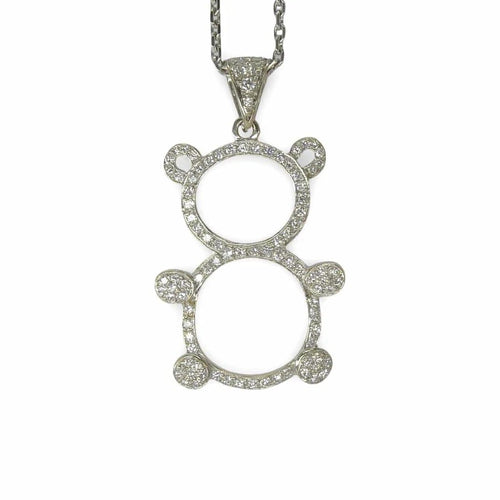Pendentif Pendentif ourson en or blanc 18K et diamants 1 ct 58 Facettes 00033301