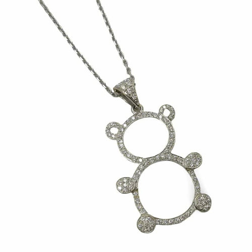 Pendentif Pendentif ourson en or blanc 18K et diamants 1 ct 58 Facettes 00033301