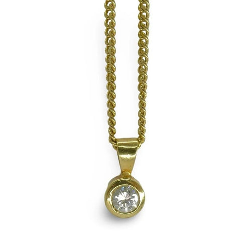 Collier Collier en or jaune 18K serti d’un diamant 0,30 ct 58 Facettes
