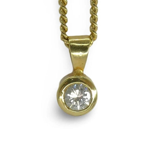 Collier Collier en or jaune 18K serti d’un diamant 0,30 ct 58 Facettes