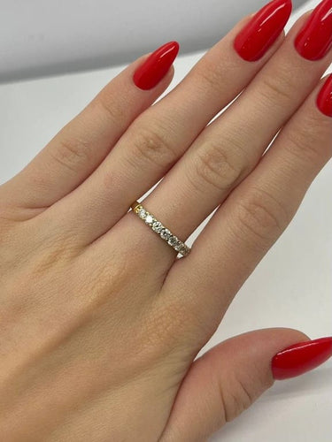 Bague 53 Demi-alliance - Bague en or jaune 18K et diamants 0,72 ct 58 Facettes 00066601