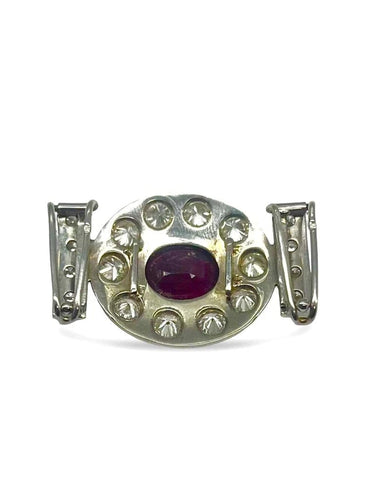 Broche Broche en or blanc 18K avec rubis 2,5 ct et diamants 1 ct 58 Facettes 47101