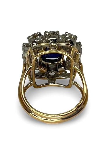 Bague 51 Bague vintage en or rose 18K avec saphir 3 ct et diamants 58 Facettes 75801