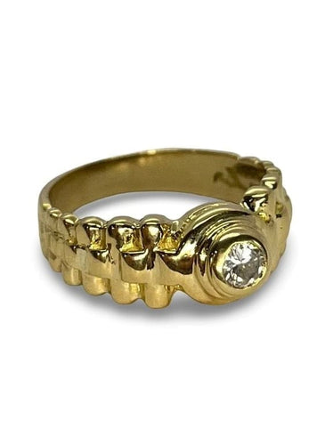 Bague 53 Bague en or jaune 18K avec diamant naturel 0,15 ct 58 Facettes 00077001