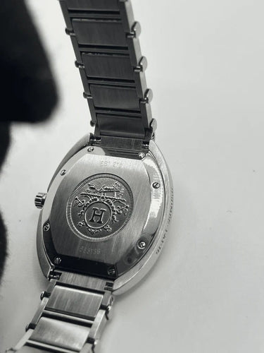 Montre Hermès Espace - Montre en acier, cadran noir, 32 mm 58 Facettes