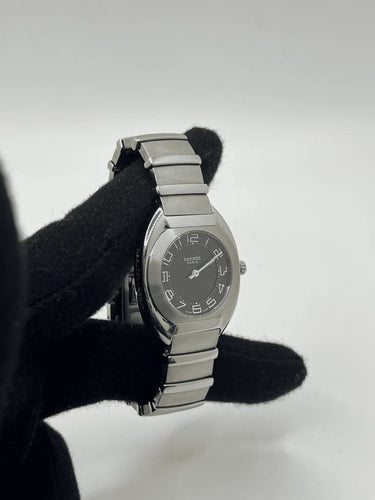 Montre Hermès Espace - Montre en acier, cadran noir, 32 mm 58 Facettes