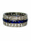 Bague 51.5 Alliance tour complet en or blanc 18K, saphirs et diamants 58 Facettes 737