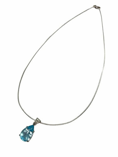 Collier Collier en platine 950 avec topaze naturelle 5 ct 58 Facettes 1221