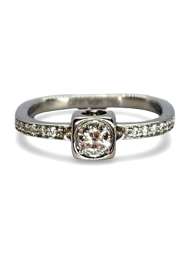 Bague 47 Dinh Van Le Cube - Bague en or blanc 18K et diamants 0,27 ct 58 Facettes 1246