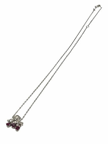 Collier Collier en or blanc 18K rubis 1 ct et diamants 0,50 ct 58 Facettes 1244