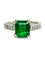 Bague 54.5 Bague en or blanc 18K avec émeraude 3 ct et diamants 0,48 ct 58 Facettes 1289