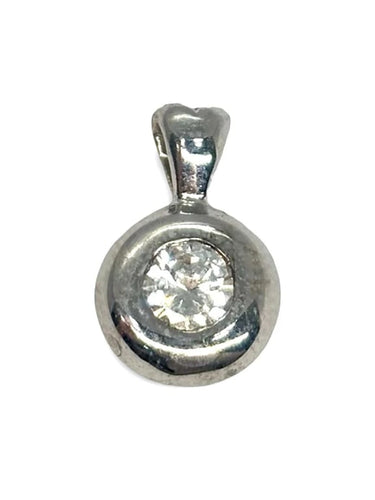 Pendentif Pendentif en or blanc 18K avec diamant naturel 0,35 ct 58 Facettes 1301