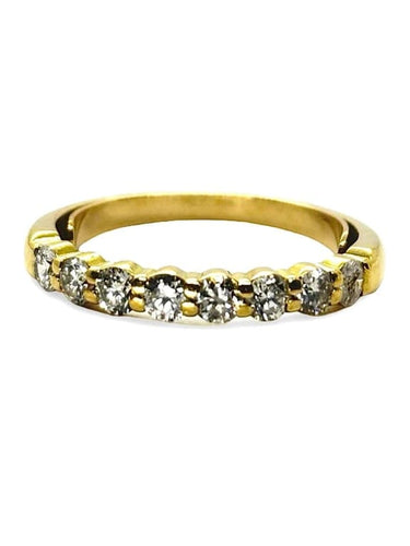 Bague 52.5 Demi-alliance - Bague en or jaune 18K et diamants 0,65 ct 58 Facettes 1294