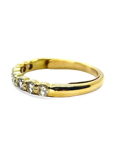 Bague 52.5 Demi-alliance - Bague en or jaune 18K et diamants 0,65 ct 58 Facettes 1294
