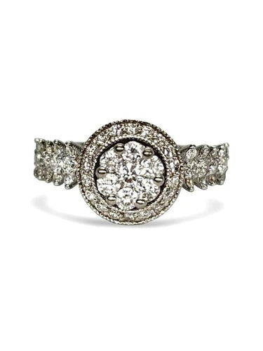 Bague 52 Solitaire - Bague en or blanc 18K et diamants 0,90 ct 58 Facettes 1331