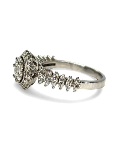 Bague 52 Solitaire - Bague en or blanc 18K et diamants 0,90 ct 58 Facettes 1331