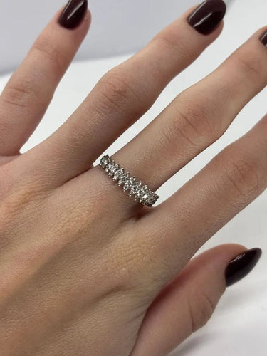 Bague 52 Demi-alliance - Bague en or blanc 18K et diamants 0,40 ct 58 Facettes 1330