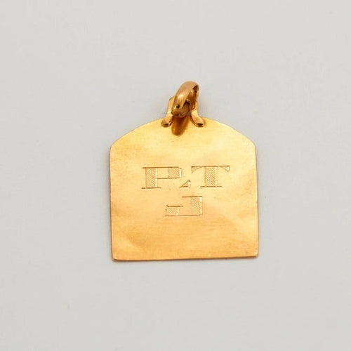 Pendentif Pendentif médaille aux 2 colombes en or 750 58 Facettes