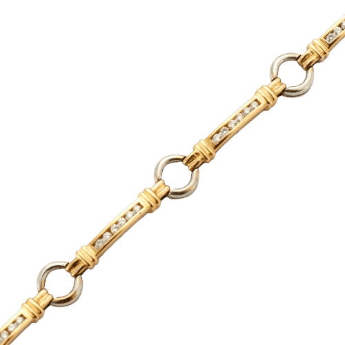 Bracelet Bracelet à maillons en or jaune et blanc 18K et diamants 58 Facettes
