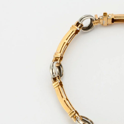 Bracelet Bracelet à maillons en or jaune et blanc 18K et diamants 58 Facettes
