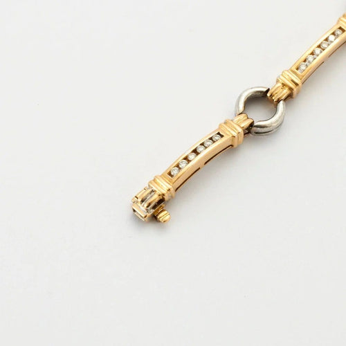 Bracelet Bracelet à maillons en or jaune et blanc 18K et diamants 58 Facettes