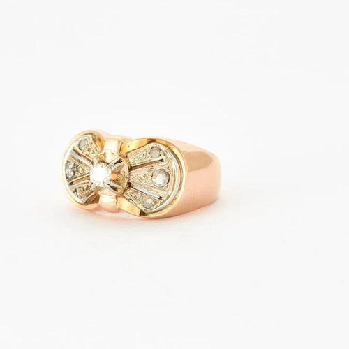Bague 51 Bague nœud en or jaune 18K et diamants 58 Facettes