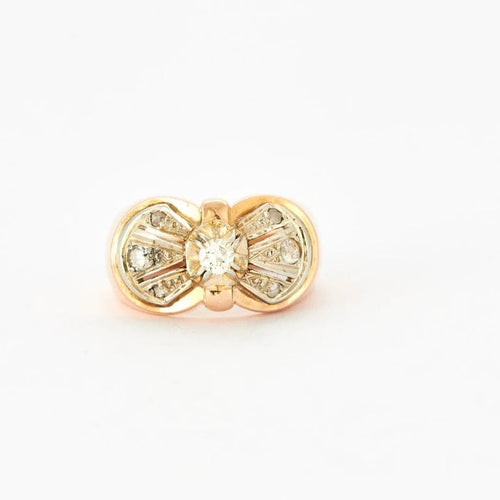 Bague 51 Bague nœud en or jaune 18K et diamants 58 Facettes