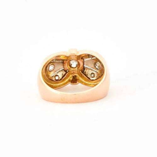 Bague 51 Bague nœud en or jaune 18K et diamants 58 Facettes