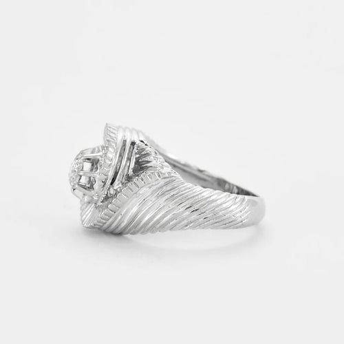 Bague 51 Bague tourbillon en or gris 18K et platine avec diamant 58 Facettes LMB-96
