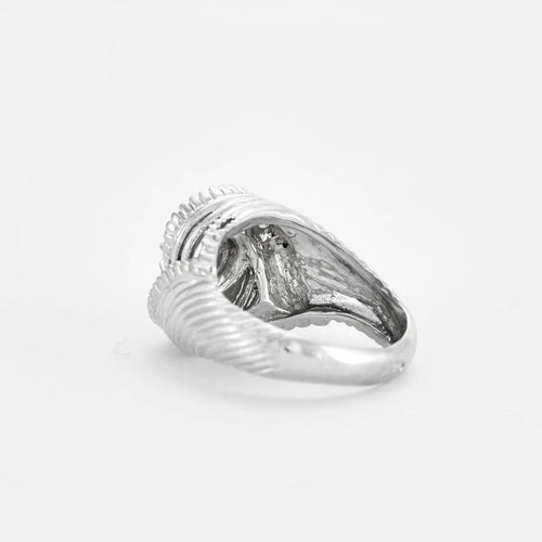 Bague 51 Bague tourbillon en or gris 18K et platine avec diamant 58 Facettes LMB-96