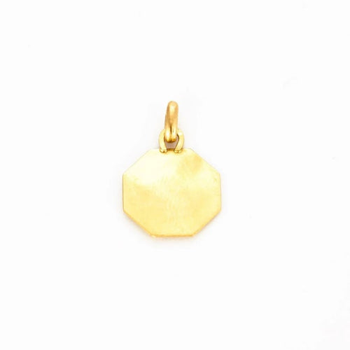 Pendentif Augis - Médaille d'amour hexagonale en or jaune et rubis 58 Facettes